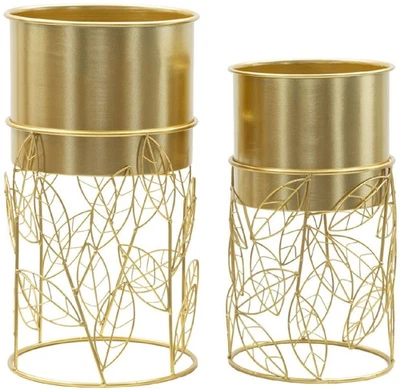Mauro Ferretti Pflanzenständer Livi Set 2-teilig Ø 23x43-20x36 cm gold - Bild 1 von 4