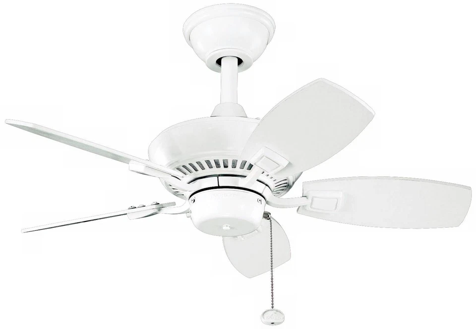 30" Kichler Canfield White Indoor Outdoor Ceiling Fan with Pull Chain - Image 1 of 1