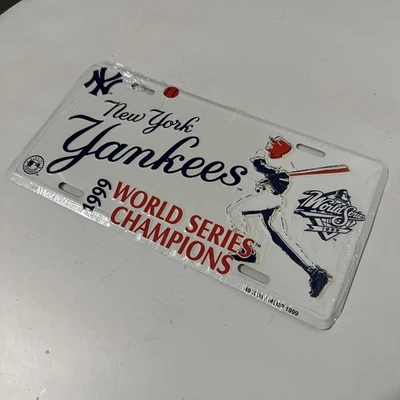 New York Yankees Vintage Booster License Plate World Series *NEW  1999 RARE - Image 1 of 4