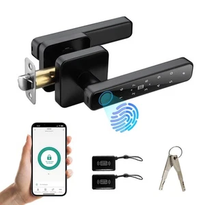 Smart Door Knob with Key & Keypad, Bluetooth Keyless Entry, Biometric Fingerp... - Picture 1 of 6