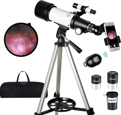 Beginner Astronomy Telescope 70mm Aperture 120X Magnification Portable Kit - Image 1 of 4