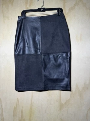 Ivanka Trump Women’s Faux Leather & Suede Patchwork Pencil Skirt – Black  - Image 1 of 4