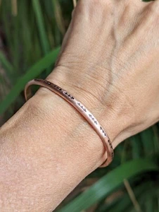 dainty copper cuff bracelet with small stars - handmade - NiciArt - Picture 1 of 6