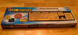 EZ Eyes EE011106 Large Print Keyboard Black / Yellow - New - Picture 1 of 6
