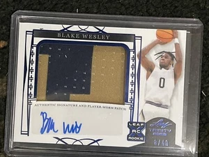Blake Wesley 2022-23 Leaf Trinity  Rookie Patch Auto RC #8/40 Spurs - Picture 1 of 3