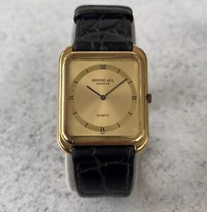 Vintage Raymond Weil Tank 18K Gold Plated Swiss Quartz Watch