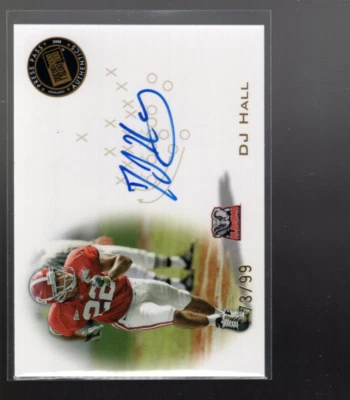 A1143- 2008 Press Pass Autographs Gold #PPSDH DJ Hall Auto /99 - NM-MT - Image 1 of 2