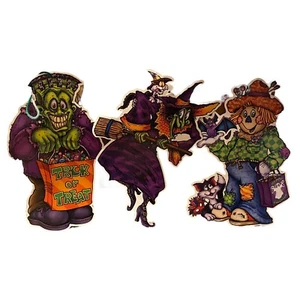 Juego de 3 Troquelados Halloween Cartón Bruja Frankenstein Monstruo Espantapájaros - Imagen 1 de 9