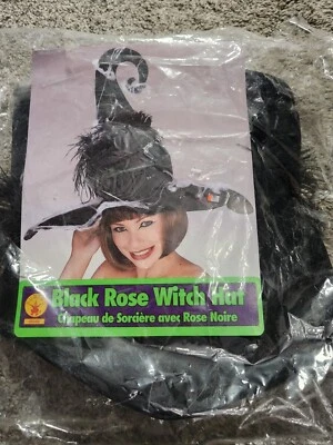 2011 Rubies Black Rose Witch Hat with Spider Web New With Tag Halloween Costume  - Image 1 of 4