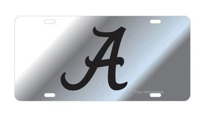 UNIVERSITY OF ALABAMA CRIMSON TIDE Silver Mirrored License Plate / Car Tag - Picture 1 of 1