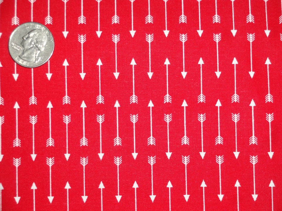 Red White Arrows Valentines Day Cotton Quilter's Showcase Fabric 34" inches - Image 1 of 4