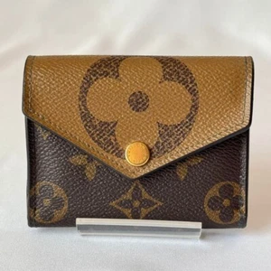 LOUIS VUITTON Giant Monogram Reverse Zoe Wallet M80725 Brown With Box - Picture 1 of 17
