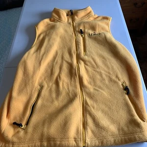 LL Bean: Men’s All Conditions Full Zip Fleece Vest Yellow • Medium: Mult Pockets - Picture 1 of 14