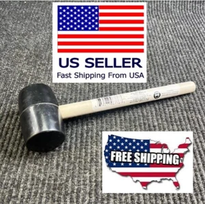 NEW Rubber Mallet 12 oz Head Diameter 1-7/8 Wood Handle Hammer Tool Pound - Picture 1 of 5