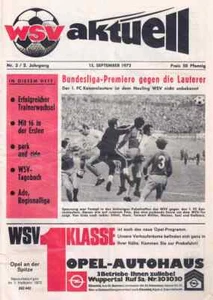 Fussball-Programmheft 72/73 Liga Wuppertaler SV - Kaiserslautern SA 1 - Imagen 1 de 1