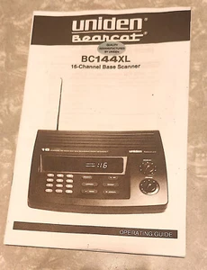 Uniden Bearcat BC144XL Base Scanner Operating Guide Manual - Zdjęcie 1 z 3