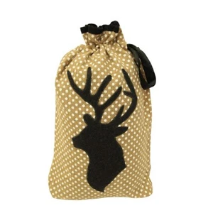 Christmas Santa Sack Bag With Black Reindeer 59 cm by Home Interiors - Picture 1 of 1