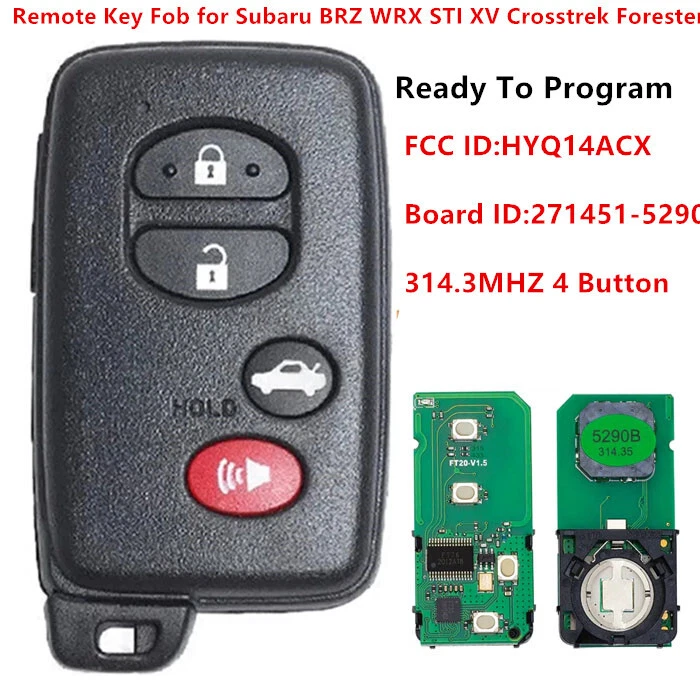 For Subaru Brz Wrx Sti Forester Smart Remote Key Fob HYQ14ACX 271451-5290 GNE Foto 1 de 3