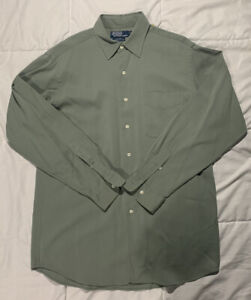 Polo Ralph Lauren Marlowe Silk Shirt Green Long Sleeve Men's Medium