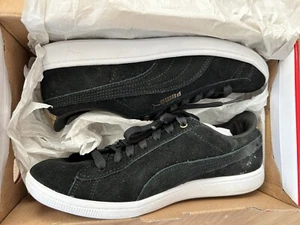 Puma Women’s Vikky AOS Metallic Bronze Sneakers Black Suede Low Top Lace Up 8M - Picture 1 of 9