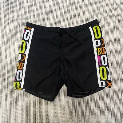 Roxy Boardshorts Side Spellout Multicolor Black Swim Surf Size 9 - Image 1 of 4