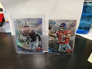 Lote de 2 2022 Topps Bowman University Ole Miss Zach Evans Jaxson Dart - Imagen 1 de 2