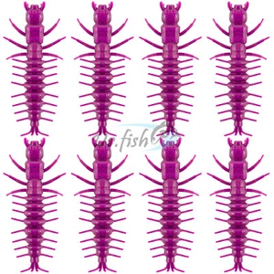 Paquete de 8 señuelos de plástico Hellgrammite de gusano suave cebo de 3" para pesca de valleya trucha lubina - Imagen 1 de 17