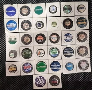 Vintage Lot Of 32 Pinback Buttons LOT Political Buttons And Other Pins - Picture 1 of 5