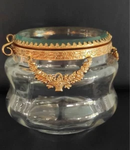 Rare Old Baccarat Glass Case Flat Cut 19th Century Ormolu Crystal Vintage - Picture 1 of 4