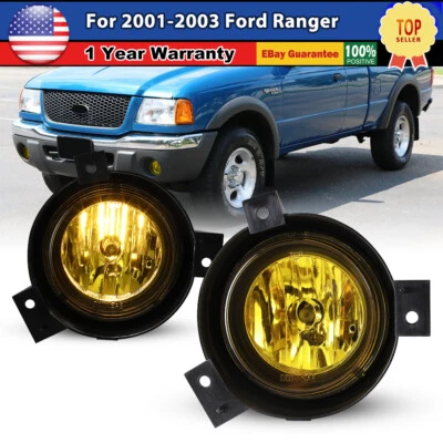 Fog Lights For 2001 2002 2003 Ford Ranger Driving Bumper Lamp w/Bulbs Yellow Len - Image 1 of 4