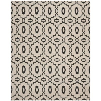 SAFAVIEH Dhurries DHU205A Handwoven Ivory / Black Rug - Image 1 of 4