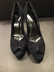 Stuart Weitzman for Scoop Black Suede Heels Size 7 - Picture 1 of 10