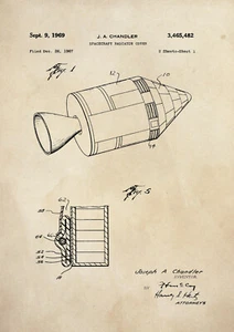 Patent Print - NASA/Apollo/Space/Moon Landing - Vintage Poster Wall Art - A4 - Imagen 1 de 5