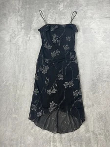 Vintage Byer Too Dress Small Floral Sparkly Whimsygoth Dark Fairy Asymmetric Y2K - Picture 1 of 14