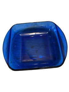 Vintage Cobalt Blue Anchor Hocking Glass Baking Dish 8"x8" Square Ovenware - Picture 1 of 3