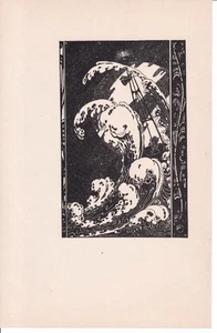 RARE Elliott Dold B&W Print-Plate / "Nocturne XV "Ocean Waves with Buoy" c1923 - Picture 1 of 1