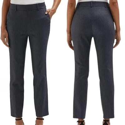 Rafaella Women's Pull-On Stretch Ankle Pant Size 18 Charcoal Pinstripe BRAND NEW - Image 1 of 4