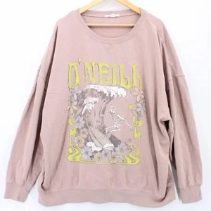 Sudadera Billabong Ride In para mujer de gran tamaño cuello redondo talla M gráfico esqueleto - Imagen 1 de 5