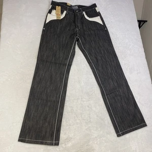 Russo Exclusive Underground Denim Jeans Herren 34x33 schwarz creme Kontrastnähte - Bild 1 von 10