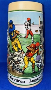 Taza BUDWEISER Gridiron Legacy Fútbol Cerveza Stein 1990 - Imagen 1 de 5