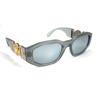 Versace MOD. 4361 311/6G Clear Grey Gold Sunglasses Silver Mirror Lens 53-18-140 - Image 1 of 4