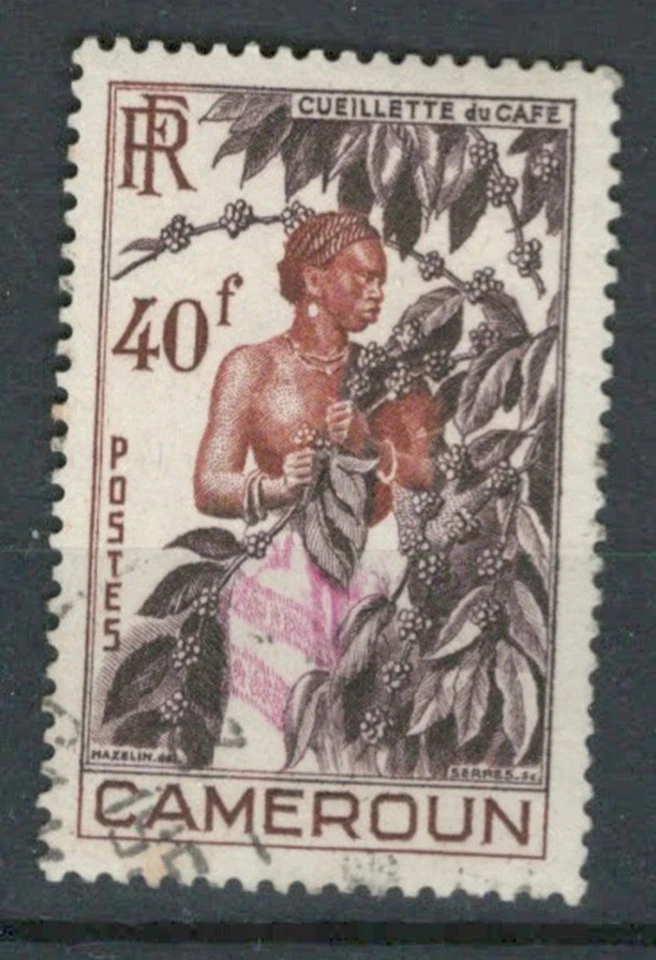 CAMEROON AFRICA FRENCH COLONIES COFFEE TREES CULTURES USED STAMP LOT (CAME 140) - Image 1 of 1