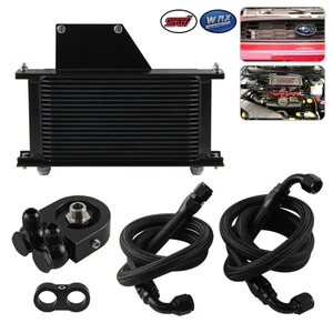 19 Row AN10 Oil Cooler Kit For 2001-2005 Subaru Impreza WRX STi 2.0L 2.5L Black - Picture 1 of 11