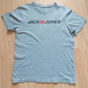 Tsirt Herren Kurzarm Jack & Jones Leicht Gr.S Grau Aufdruck Cotton/Viskose Top - Bild 1 von 8