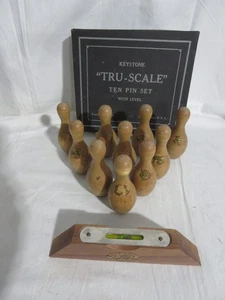 Vintage Keystone "Tru-Scale" Ten Pin Set w/ Level Original Box Instructions - Picture 1 of 10