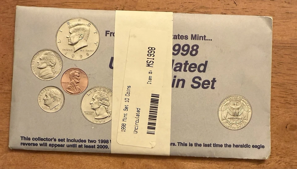 1998 US Mint Uncirculated Coin Set Denver Philadelphia OGP - Image 1 of 4