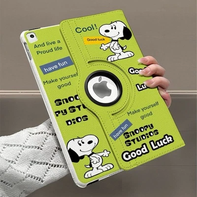 Green Case  Apple iPad Cover Tablet Protective Case Rotatable Shell Cute Puppy - Image 1 of 4