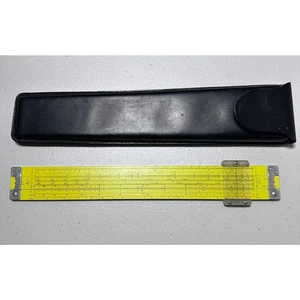 Vintage Pickett N803-ES Log Slide Rule w/ Black Leather Holder - Picture 1 of 10