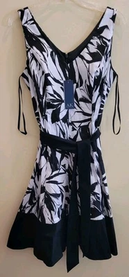 Vestido Anne Klein para mujer negro/blanco Santorini talla 8 nuevo con etiquetas Foto 1 de 4