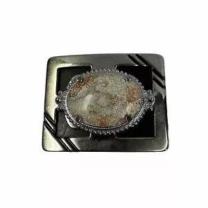 Classic Western Dress Belt Buckle Cowboy Cowgirl Lace Agate Vintage 80s .GTA228 - Picture 1 of 2